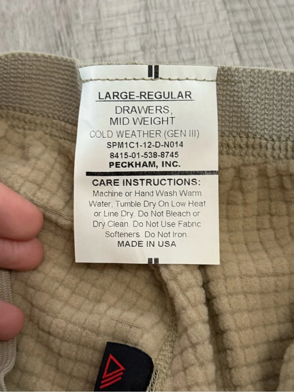 Men's Waffle Knit Thermal Long Johns - Tan Military